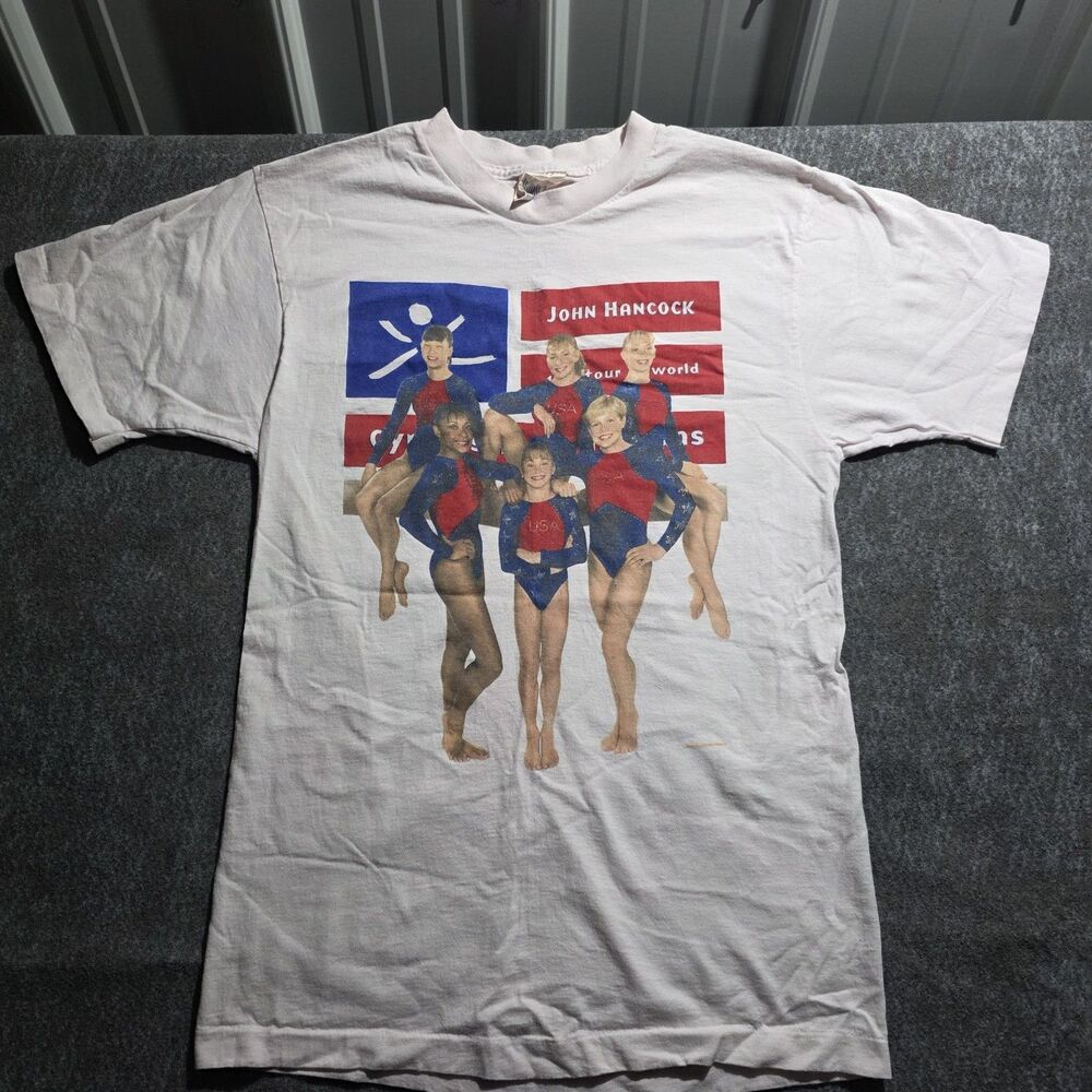 Vintage John Hancock Tour of the World Gymnastics Shirt Men’s M White